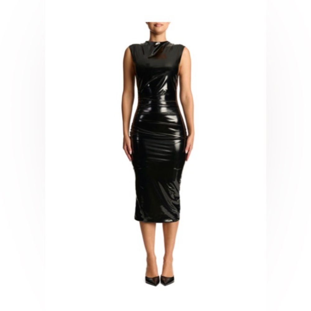 NWOT naked wardrobe ruched midi dress